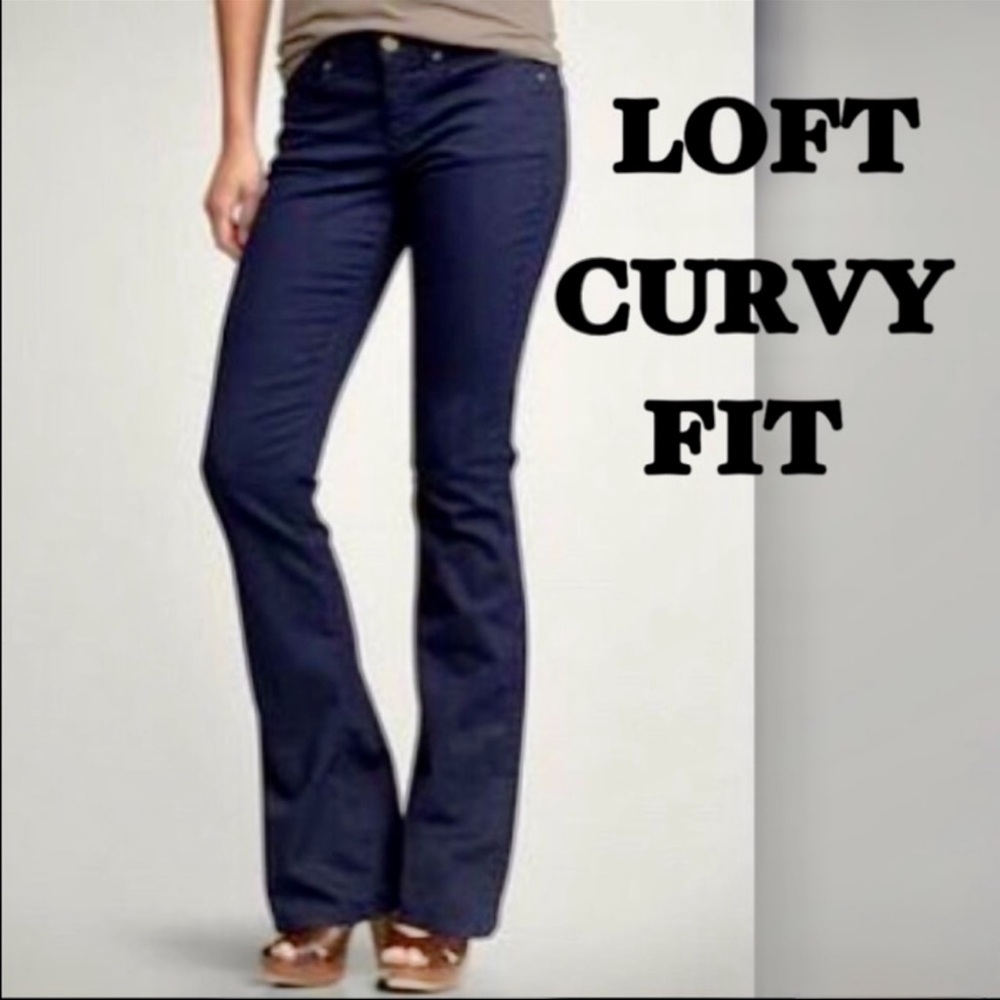 Loft Curvy bootcut jeans in dark mid-wash low Rise size 6